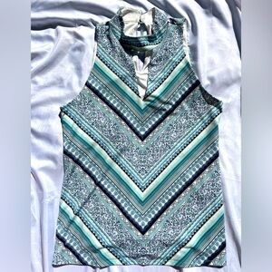 WHBM Keyhole Neckline Sleeveless Blouse/Top